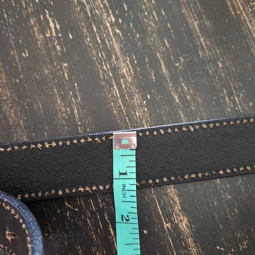 Great American Buckle Co. Pure Pewter Rock Star Belt 2001 Buckle Leather 38 - 40